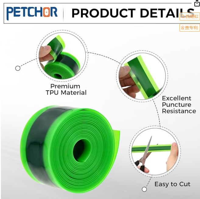 Fat Bike Tire Liners Compatible with 12-29", 700C Bicycle | TPU Flat and Puncture Protection, Inner Tube Bicycle Flat Protector, Total Length Per Roll: 7.54 FT