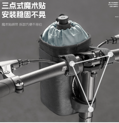 Universal Bike Cup Holder Water Bottle Holder, Bike Handlebar Bag Stem Bag Feed Bag, Easy Install Stable Cycling Accessories for Adults Kids, Fit Bike Scooter Ebike