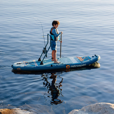 June Nano Kids Inflatable Fishing Paddle Board Kayak Hybrid 9'6"