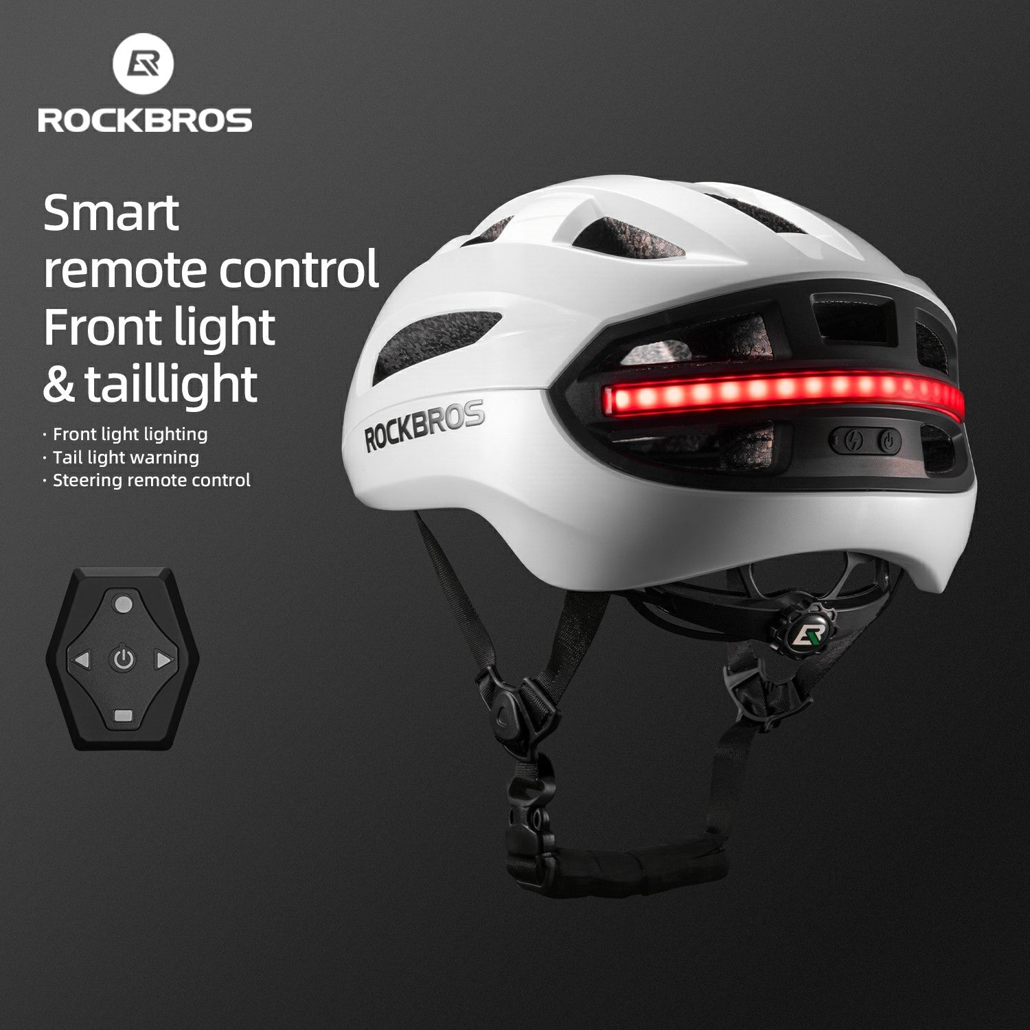 Steering Remote Smart Riding Helmet with Bike Headlight and Tail Light GlowGuard
