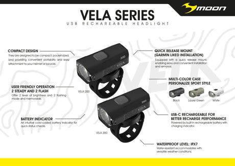 MOON 200-VELA 200LM HEADLIGHT