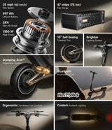 NAVEE   ST3   Pro   Electric   Scooter｜Damping   Arm™   Suspension｜46.6miles   Eco-range｜1350W