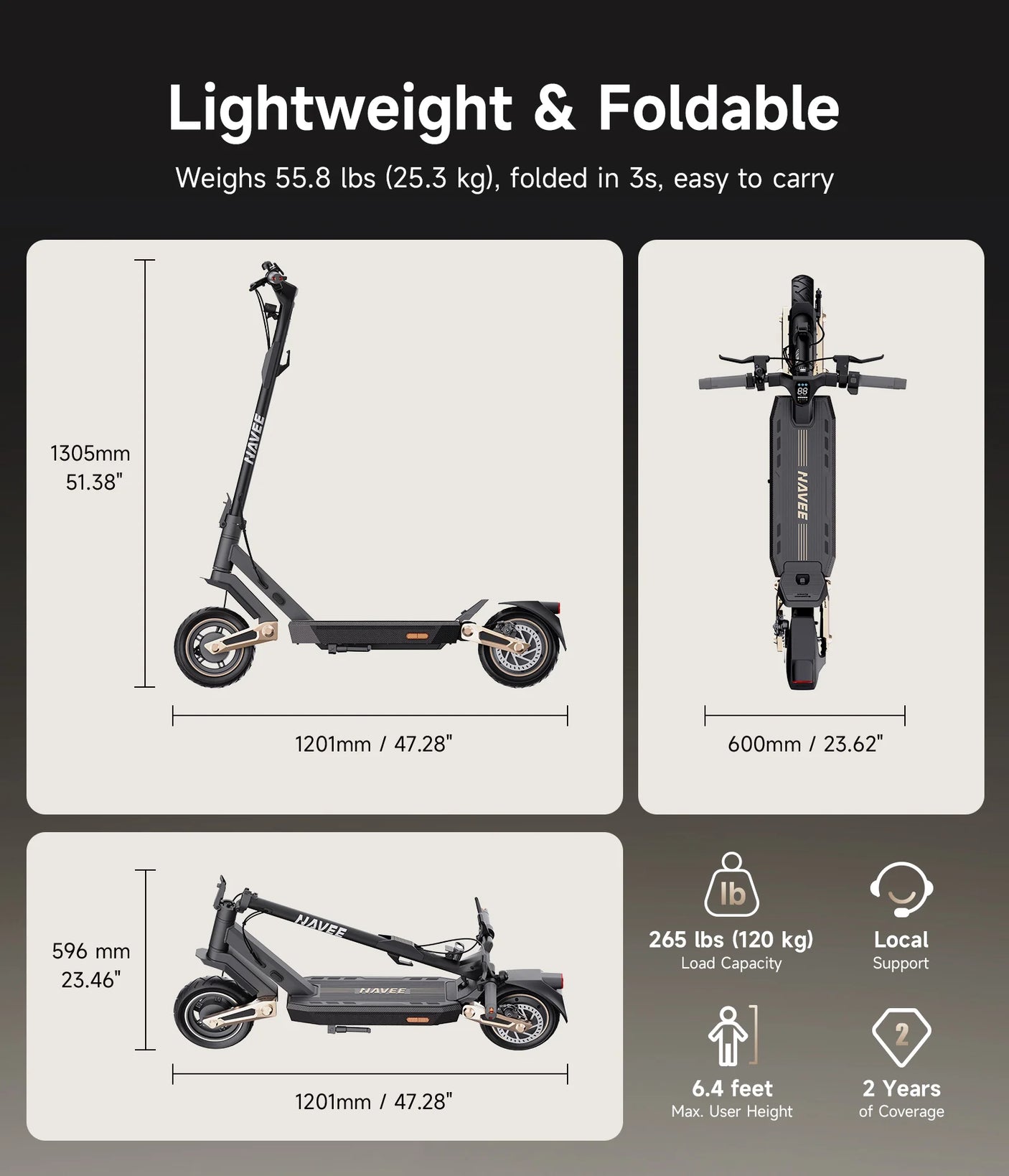 NAVEE   ST3   Pro   Electric   Scooter｜Damping   Arm™   Suspension｜46.6miles   Eco-range｜1350W