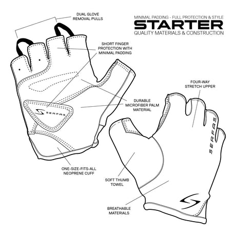 SSW-BK Women's Short Finger Starter - Black