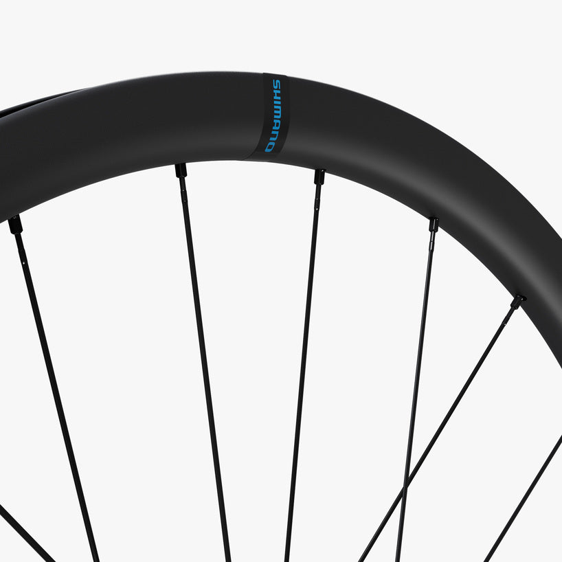 WHEEL, WH-RS710-C32-TL, FRONT, 24H, OLD:100MM, F:12MM E-THRU, TUBELESS, BLACK, W/TUBELESS TAPE, FOR CL DISC