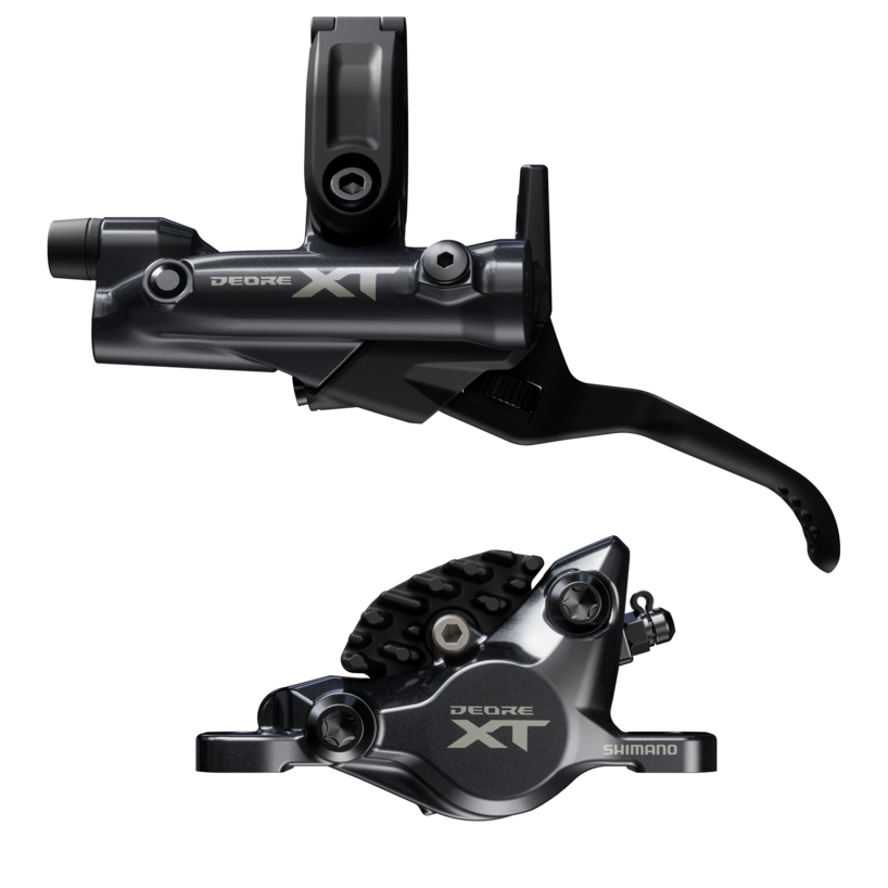 DISC BRAKE ASSEMBLED SET/J-kit, DEORE XT, BL-M8200(R), BR-M8200(R), W/O ADAPTER, METAL PAD(W/FIN), 1700MM HOSE (SM-BH90-SBM BLACK), W/CONNECTER INSERT