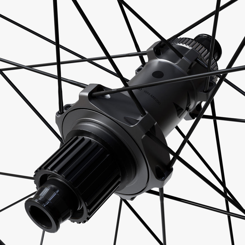 WHEEL, WH-M9200-B-29, XTR, FRONT, RIM:29, 24H, F:15MM E-THRU TUBELESS OLD:110MM, W/TUBELESS TAPE, FOR CL DISC, W/O BAG