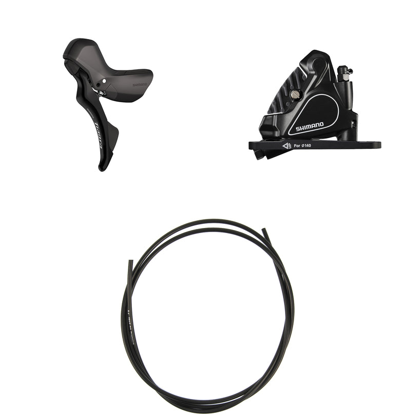 DISC BRAKE ASSEMBLED SET/J-kit DIRECT, TIAGRA, ST-R4020(R), BR-RS405(R), FOR 25MM MNT, RESIN (W/FIN), INNER 2200MM, SM-BH59 1700 MM, OT-SP41 600MM, OT-RS900 240MM