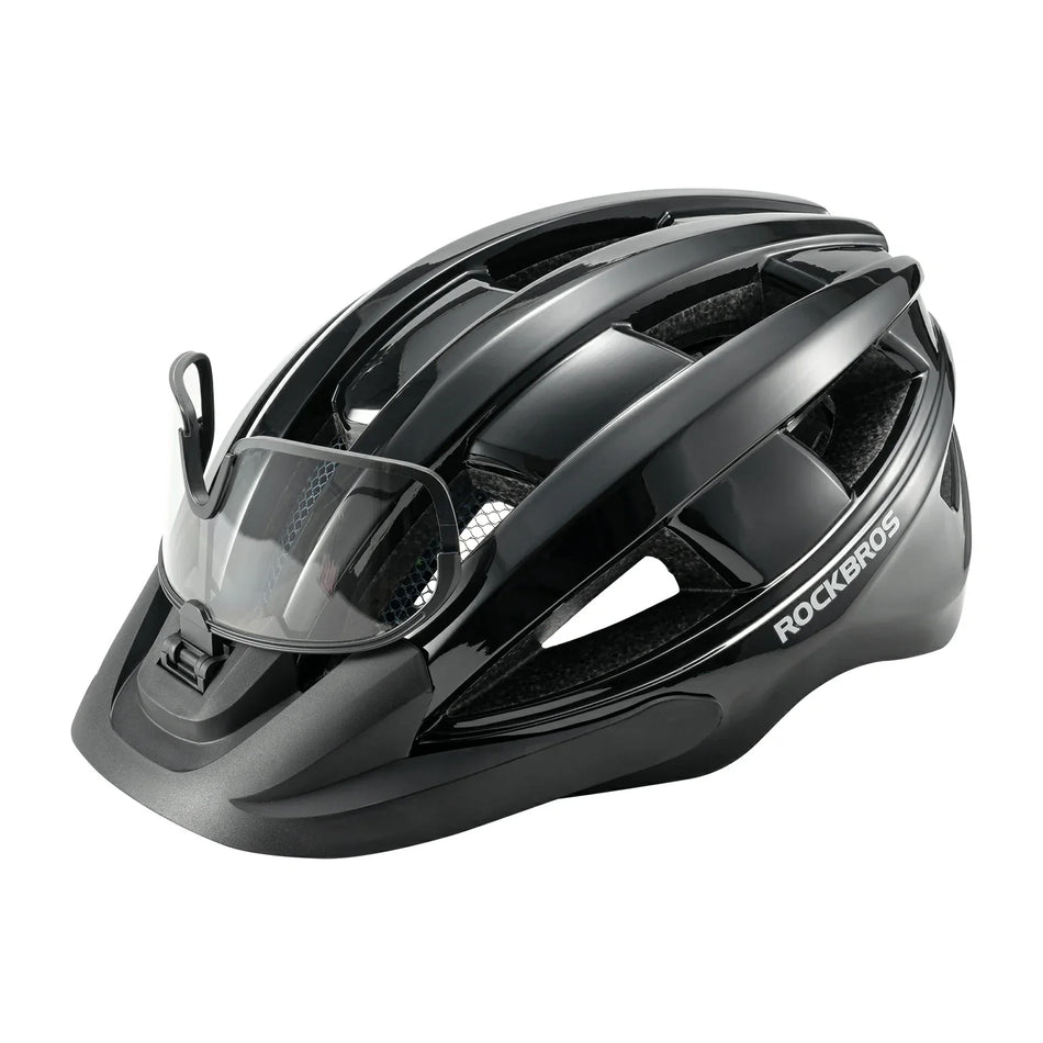 Bike Helmet with Photochromic Visor USB Rechargeable Tail Light