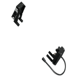 BATTERY MOUNT, BM-E8020, FOR STEPS, FOR BT-E8020, W/O KEY CYLINDER, BATTERY CABLE L=250MM, BATTERY REMOVAL DIRECTION UP/DOWN, BLACK