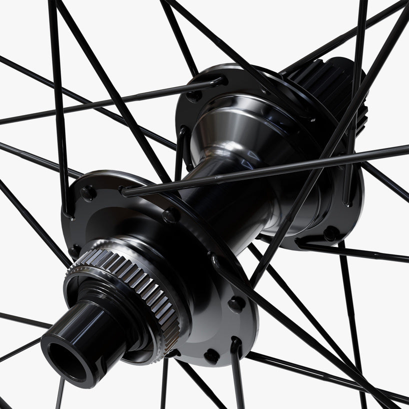 WHEEL, WH-MT620-B-27.5, FRONT, RIM:27.5, 24H, F:15MM E-THRU, TUBELESS, OLD:110MM, BLACK, W/ STANDARD STICKER, CL DISC
