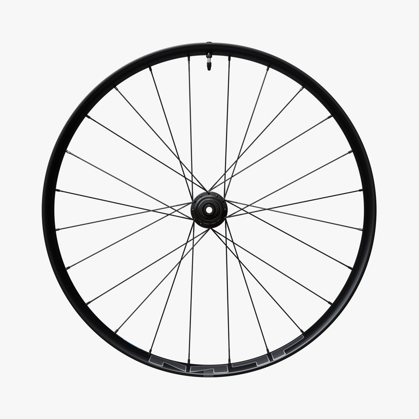 WHEEL, WH-MT620-B-29, F&R:24H, FOR 12S, F:15/R:12MM E-THRU, TUBELESS, OLD:110/148MM, BLACK, W/ STD STICKER, CL DISC