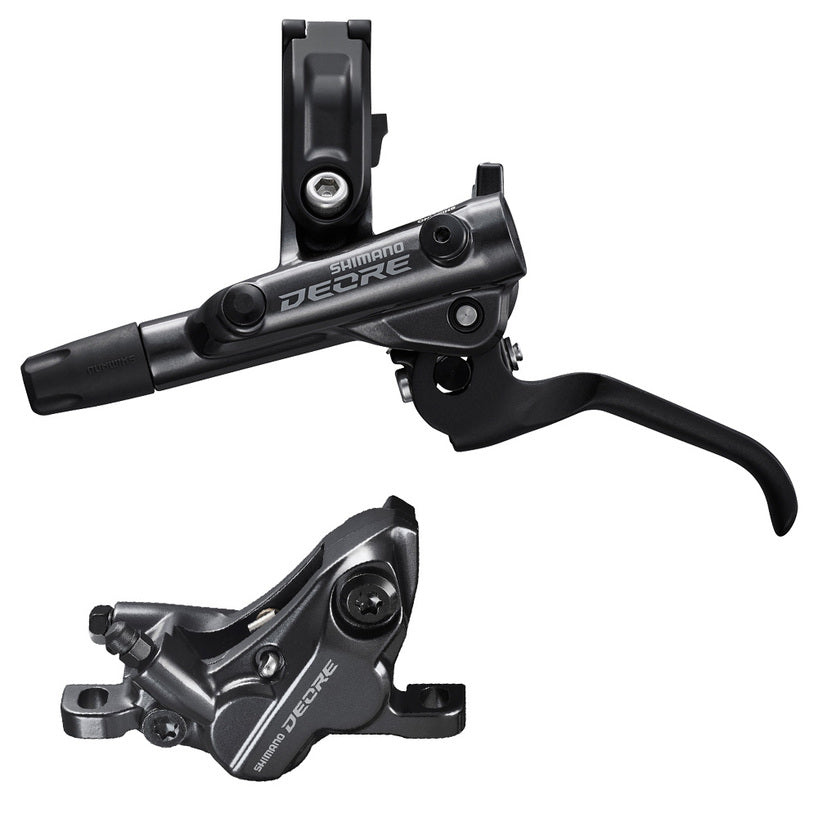 DISC BRAKE ASSEMBLED SET/J-kit, DEORE, BL-M6100(L), BR-M6120(F), W/O ADAPTER, METAL PAD (W/O FIN), 1000MM HOSE (SM-BH90-SS BLACK), W/CONNECTER INSERT
