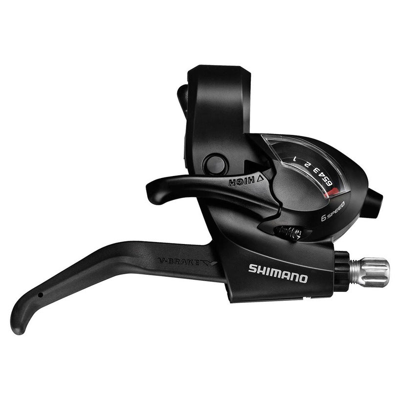 SHIFT/BRAKE LEVER SET, ST-EF41, 3X7-SPEED, EZ-FIRE PLUS, 2F-STEEL/RESIN, FOR V-BRAKE , BLACK
