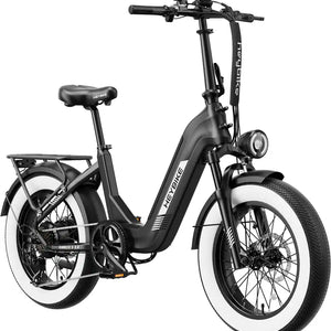 Heybike Ranger S 2.0 Foldable Step-Thru Fat-Tire 750W Ebike, 55 Miles Max Range, 28MPH - UL Certified - Black