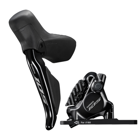 DISC BRAKE ASSEMBLED SET/J-KIT, 105 Di2, ST-R7170 (R), BR-R7170 (R), W/O ADAPTER, FOR 25MM MNT, RESIN PAD (W/FIN), W/CONNECTER INSERT, 1700MM (SM-BH90 BLK)