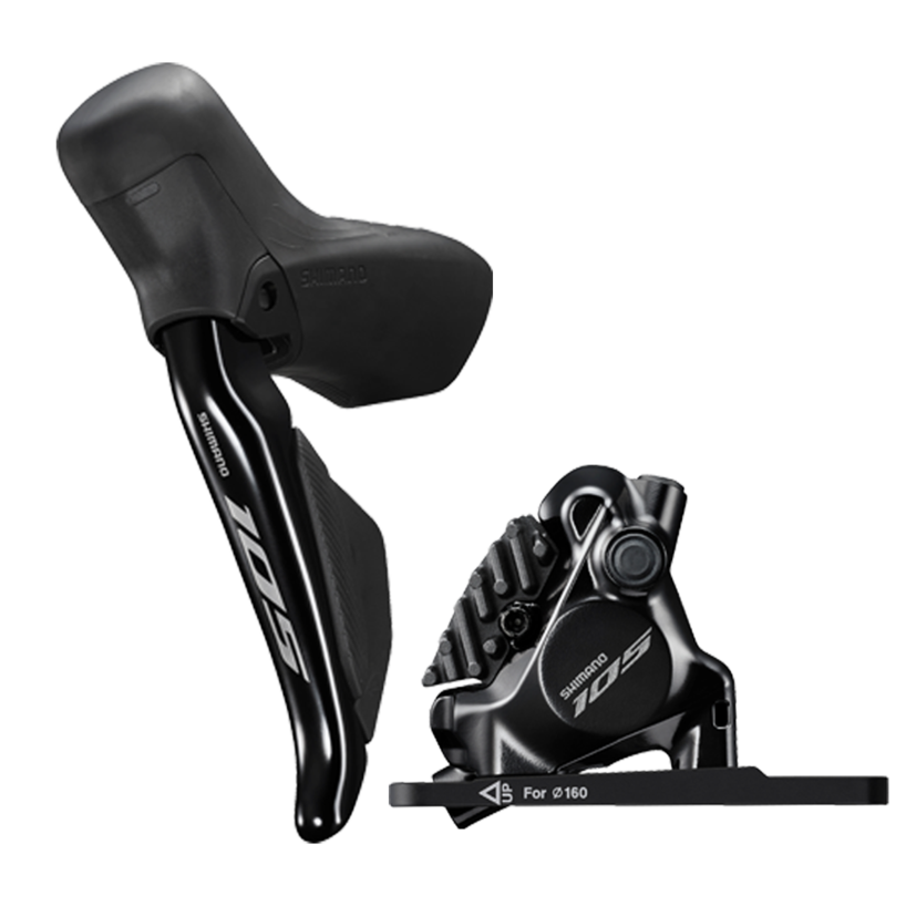 DISC BRAKE ASSEMBLED SET/J-KIT, 105 Di2, ST-R7170 (R), BR-R7170 (R), W/O ADAPTER, FOR 25MM MNT, RESIN PAD (W/FIN), W/CONNECTER INSERT, 1700MM (SM-BH90 BLK)