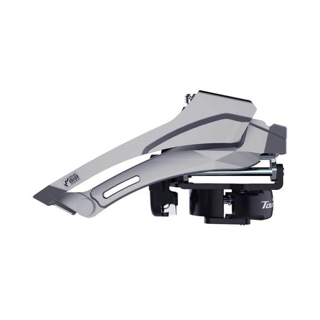 FRONT DERAILLEUR, FD-TY606-L, TOURNEY, FOR 2X6/7/8, TOP-SWING, DUAL-PULL, BAND TYPE (31.8/34.9MM COMPATIBLE), CS-ANGLE:63-68, FOR 46T, CL:48.8MM