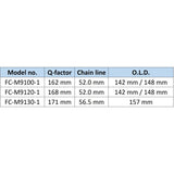FRONT CHAINWHEEL, FC-M9130-1, XTR, 12-SPEED, HOLLOWTECH 2, 175MM, W/O CHAINRING, W/O CG, W/O BB, CHAIN LINE 56.5MM