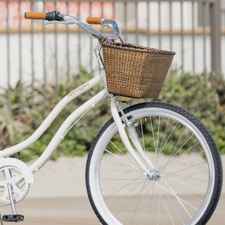 Toto Handwoven Cane Bike Basket
