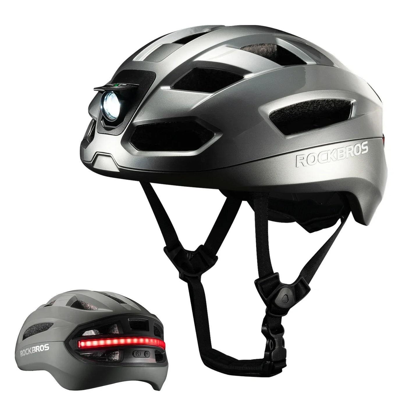 Steering Remote Smart Riding Helmet with Bike Headlight and Tail Light GlowGuard