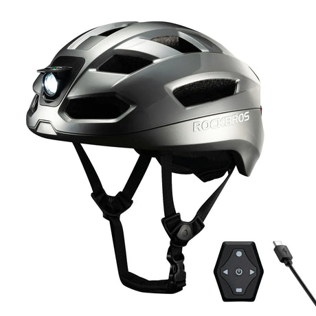 Steering Remote Smart Riding Helmet with Bike Headlight and Tail Light GlowGuard