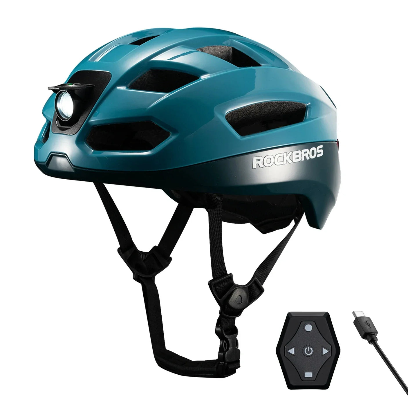 Steering Remote Smart Riding Helmet with Bike Headlight and Tail Light GlowGuard