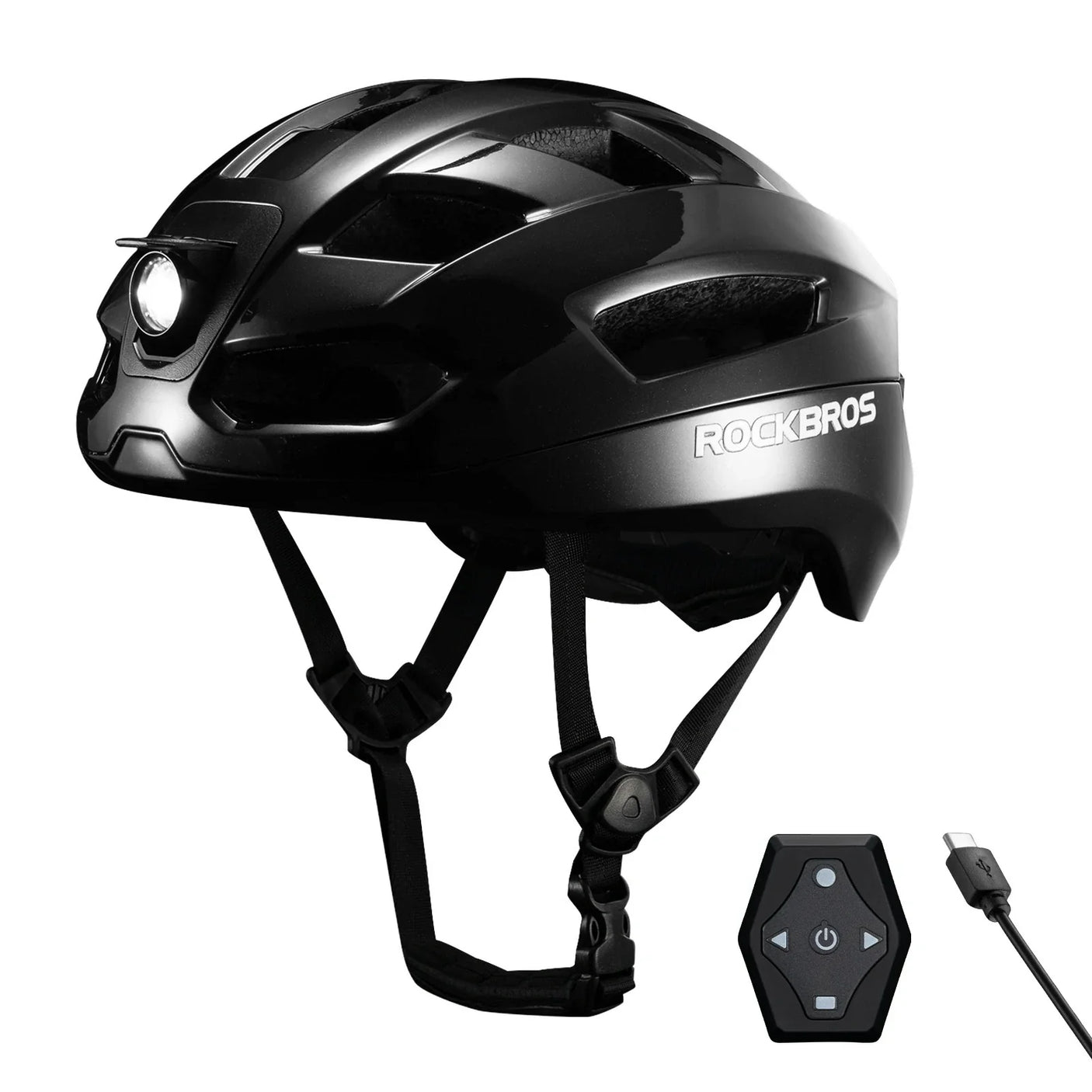 Steering Remote Smart Riding Helmet with Bike Headlight and Tail Light GlowGuard