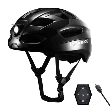 Steering Remote Smart Riding Helmet with Bike Headlight and Tail Light GlowGuard